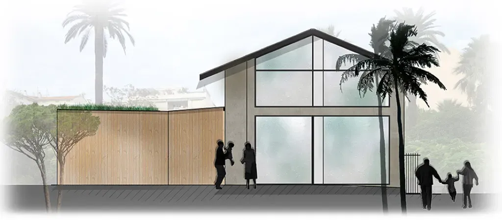 dessin facade ecorce architecte