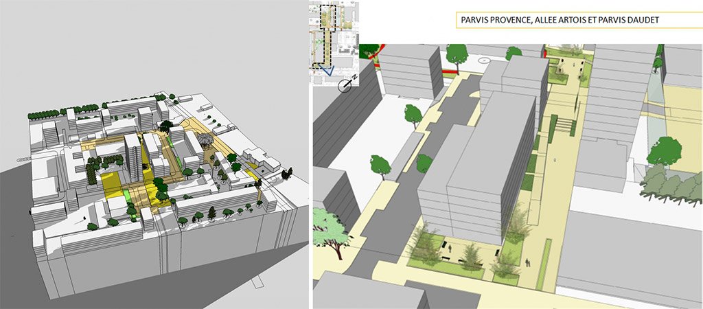 3D réaménagement quartier architecte